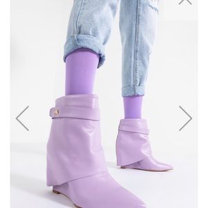 Azalea Wang Lilac Wedge Booties
